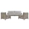 Armen Living Silvana 4 Piece Outdoor Gray Fabric and Wicker Conversation Set 840254332959 - alternate 1